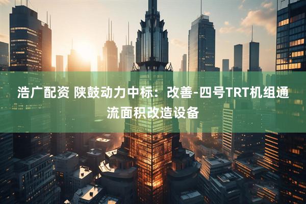 浩广配资 陕鼓动力中标：改善-四号TRT机组通流面积改造设备